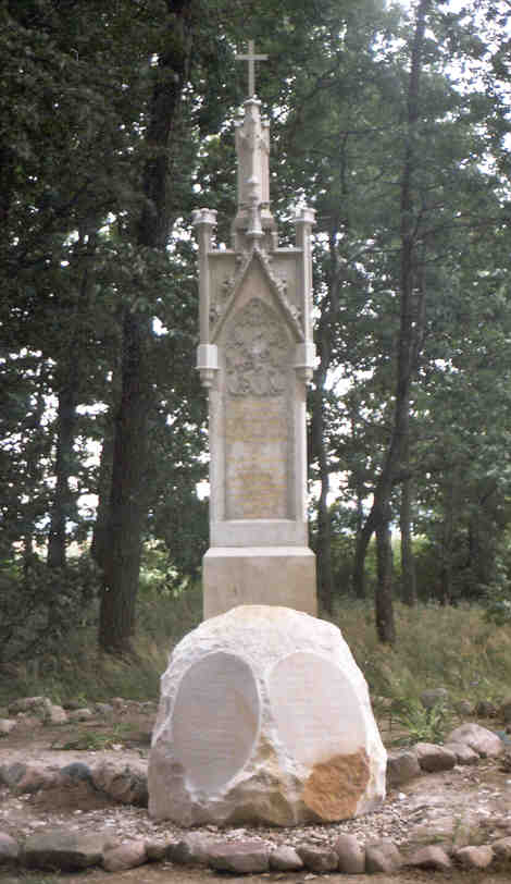 The restored Viehweg Monument w/translation stone July 2002